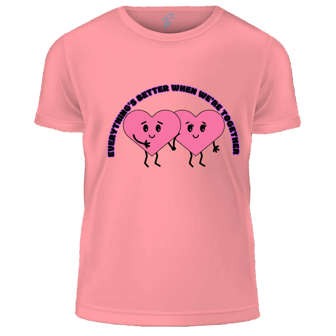 Cute Heart Design, Everything's Better Together, Set of 2 PCS - Couple Tshirt for Couples