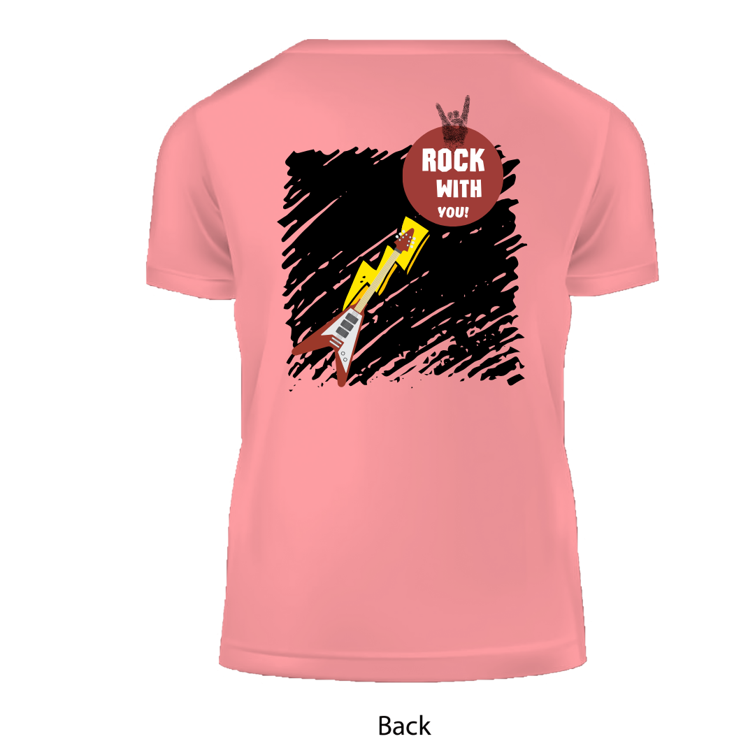 Rock With You Matching Couple T-Shirts, Guitar Design,Short Sleeve, Set of 2 PCS