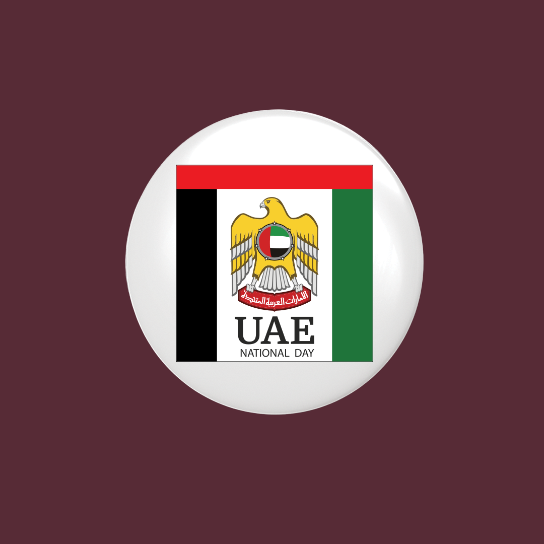 UAE National Day Badge with Emblem and Flag