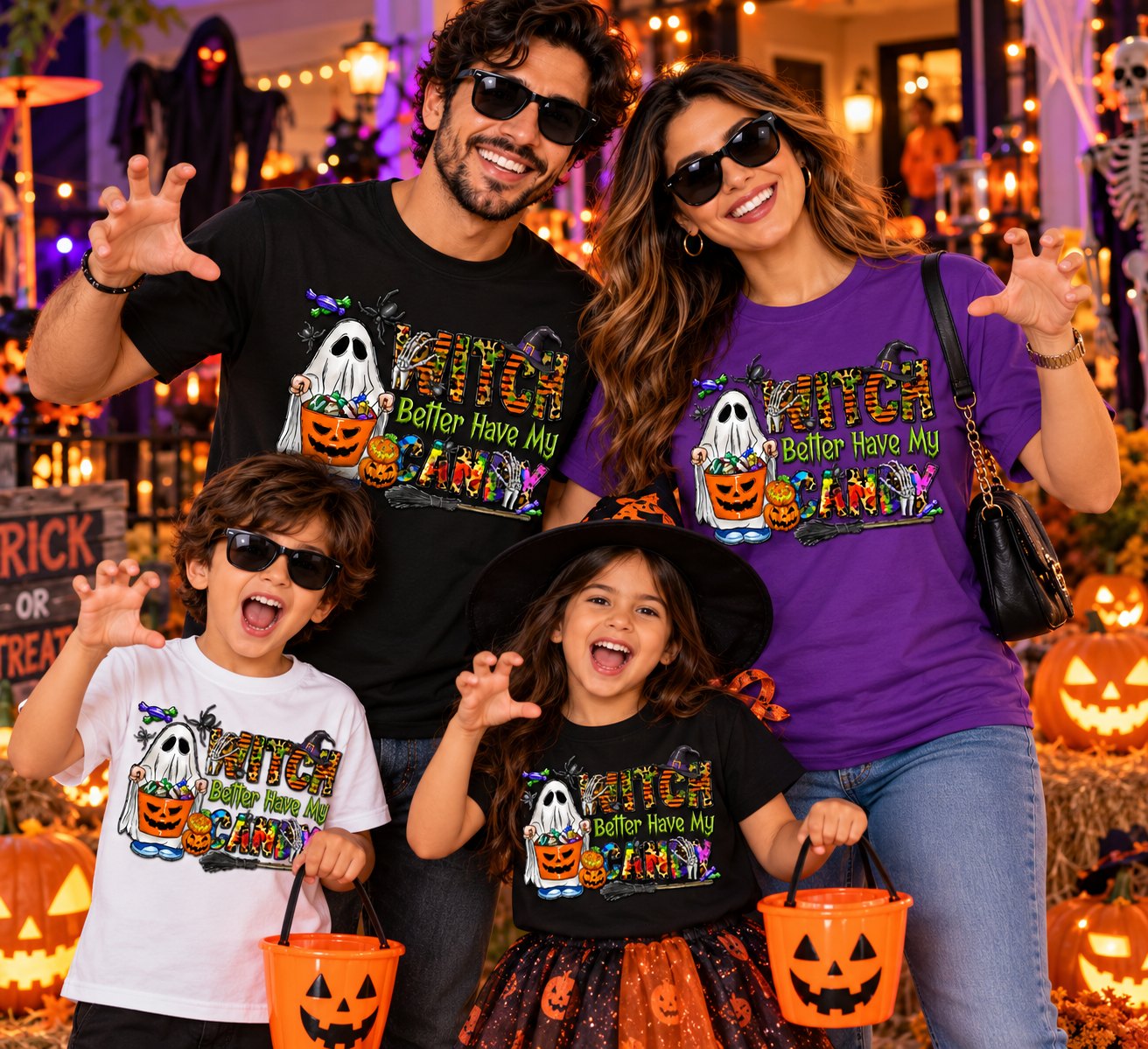 Halloween Graphic T-Shirt for Men, Women & Kids | Unisex Ghost & Pumpkin Tee – Multiple Colors