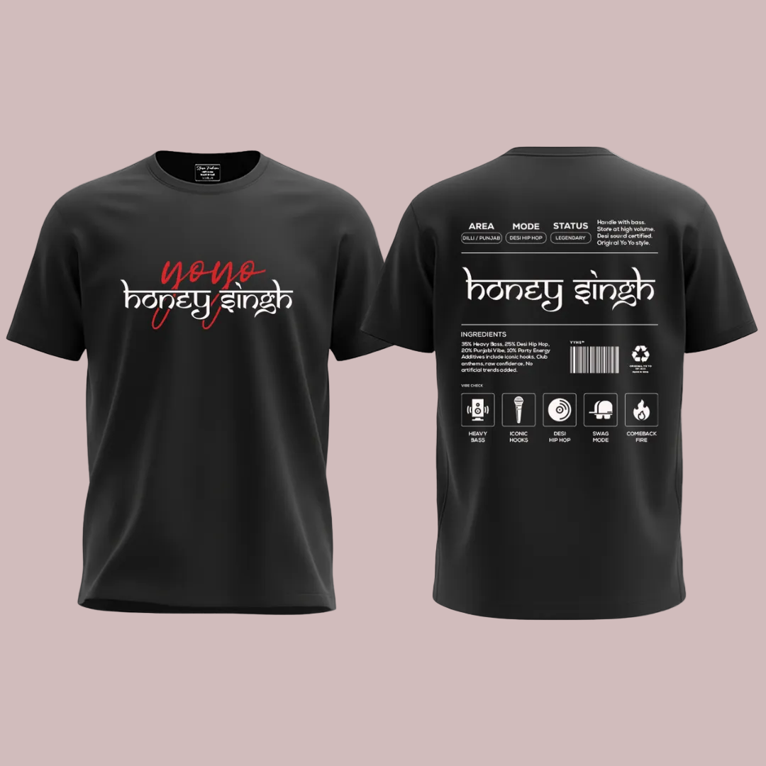 Honey Singh "Legendary Status" T-Shirt | Men's Cotton Round Neck Music Fan Merchandise | Urban Desi Pop Culture Tee