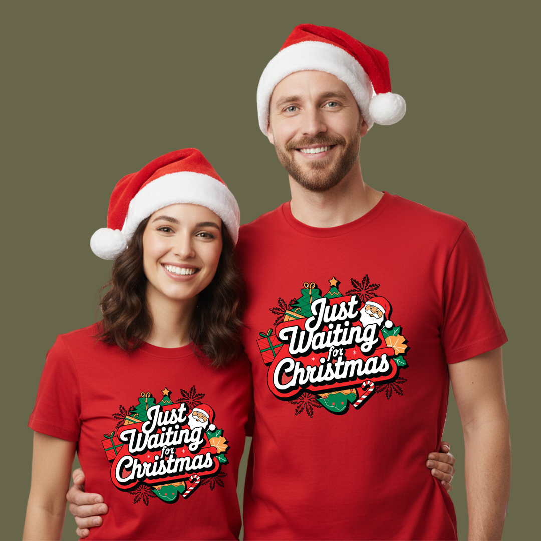 Just Waiting for Christmas Matching T-Shirt Matching Family outfit