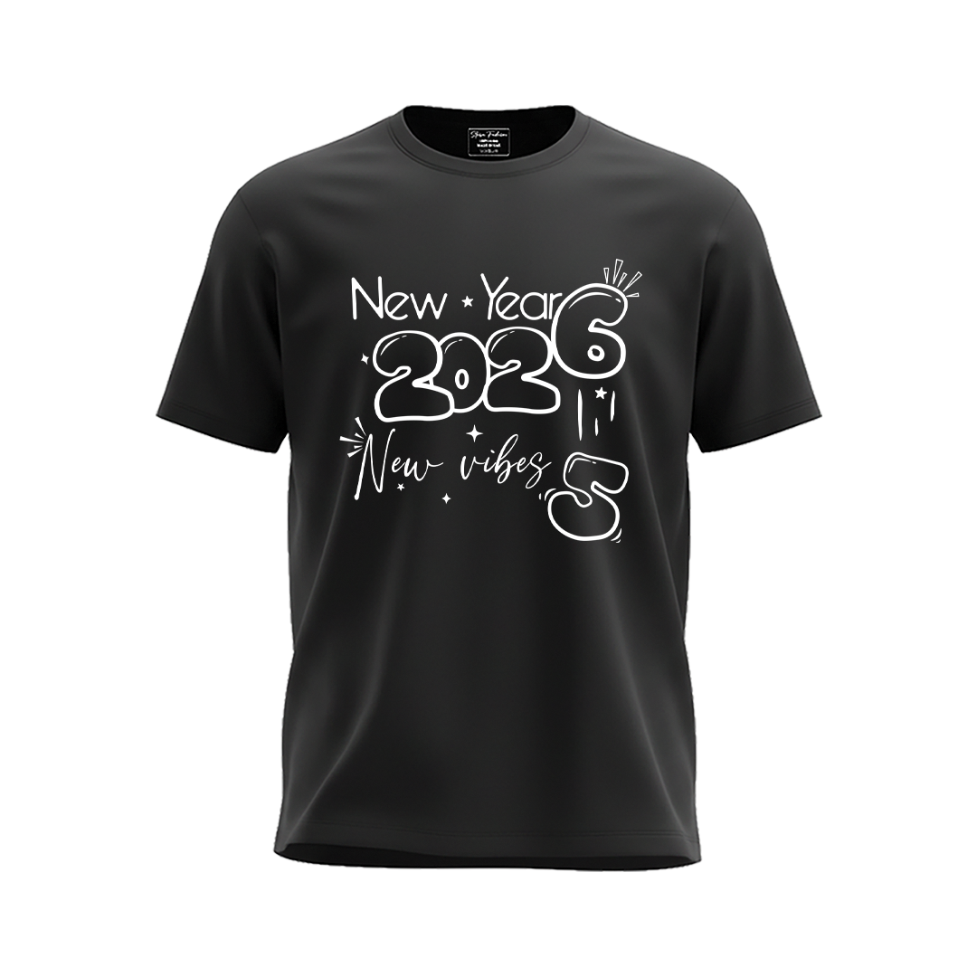 Matching New Year 2026 Family T-shirts | Custom "New Vibes" T-shirts for New Year's Eve