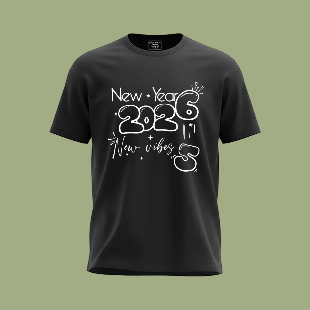 Matching New Year 2026 Family T-shirts | Custom "New Vibes" T-shirts for New Year's Eve