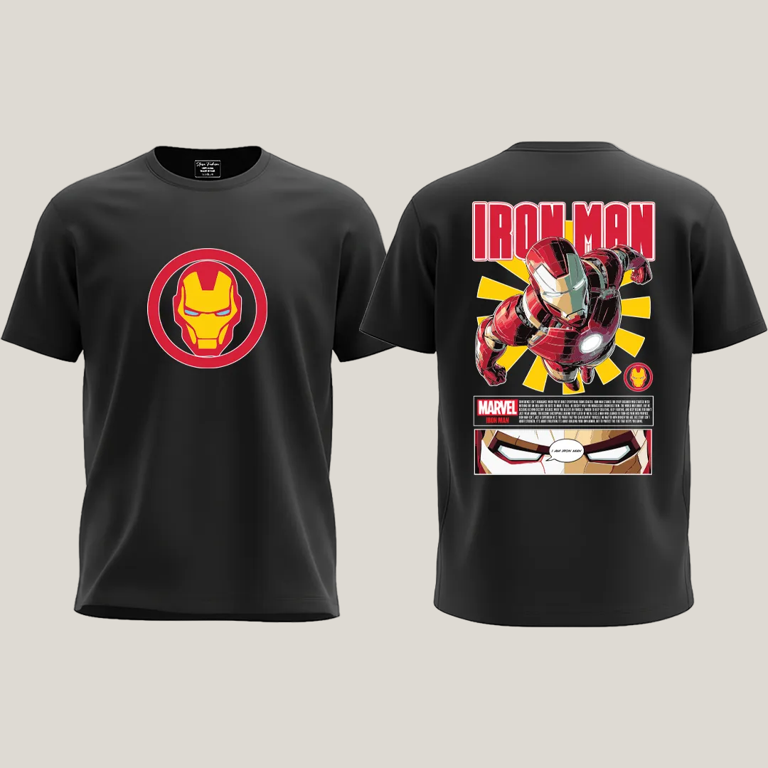 Iron Man Graphic Tee - Retro Marvel Comics Aesthetic T-Shirt - Unisex Urban Streetwear Assemble Your Style Collection