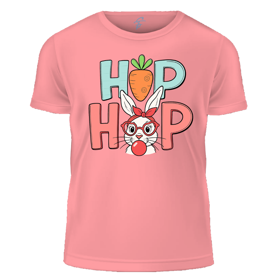 Easter Bunny Graphic T-Shirt, Hip Hop Design, 100% Cotton, Short Sleeve