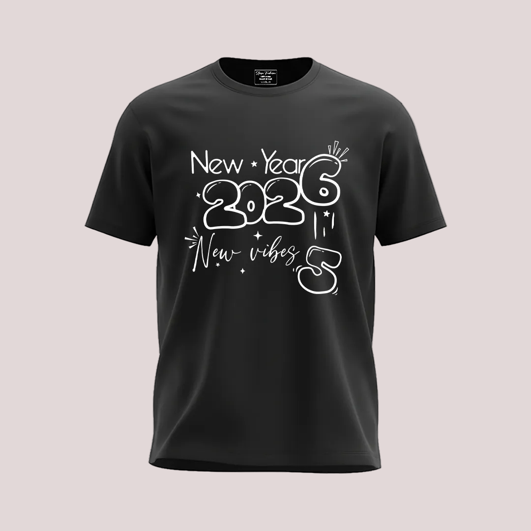 Matching New Year 2026 Family T-shirts | Custom "New Vibes" T-shirts for New Year's Eve