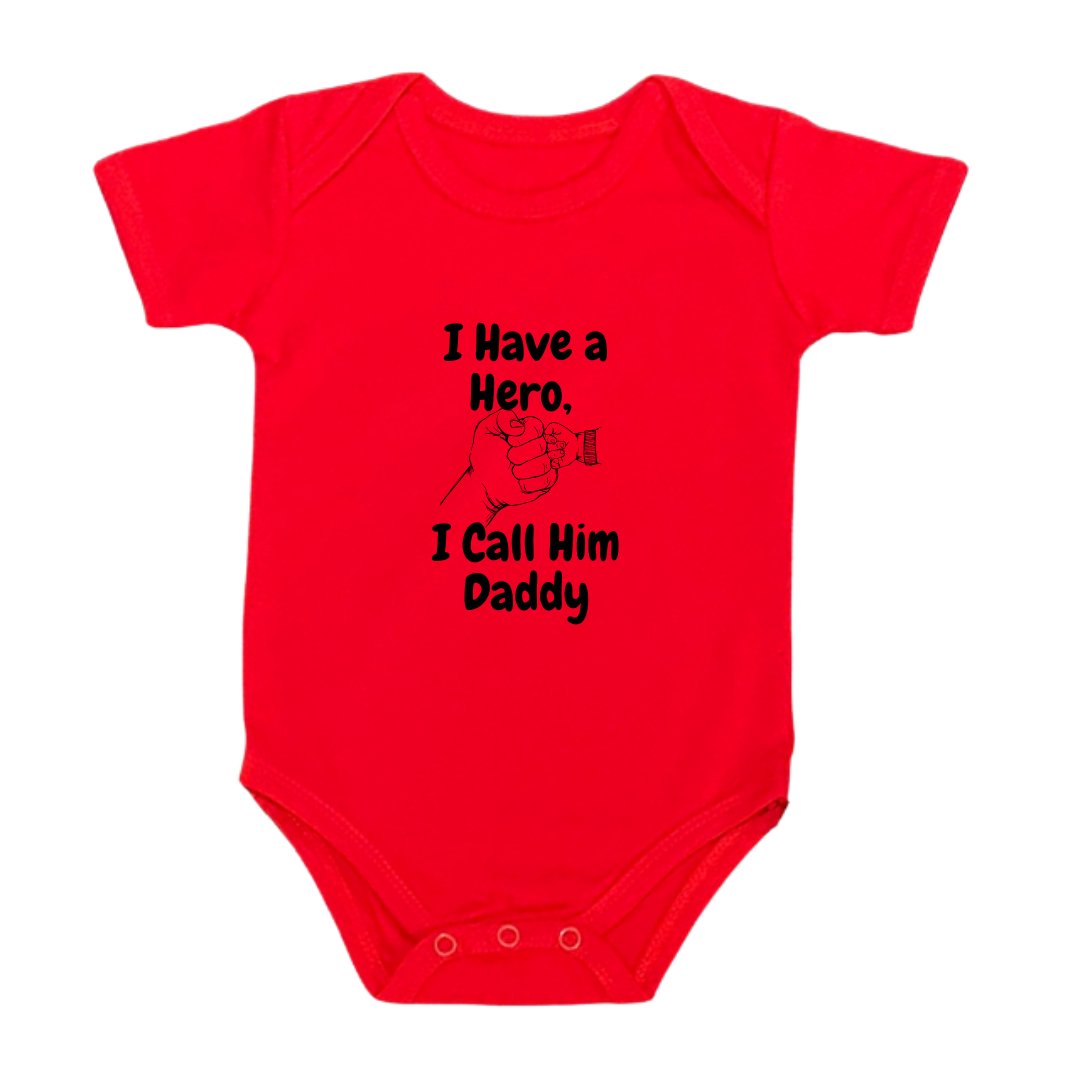 Baby Bodysuit Romper with 'I Have a Hero, I Call Him Daddy' Design
