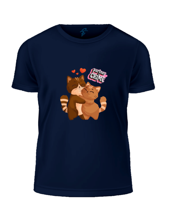 Partner in Crime Matching Couple T-Shirts, Cute Cat Design,Set of 2 PCS – Couple Tshirt for Couples