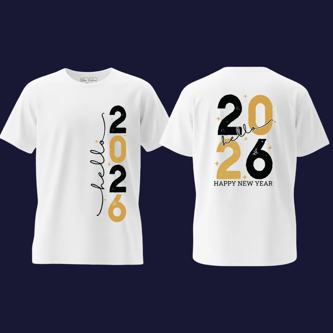 Hello 2026 Family Matching New Year's Eve Shirts - Matching T-shirts for Romper, Kids & Adults - 2026 New Year Party Family Reunion Tees