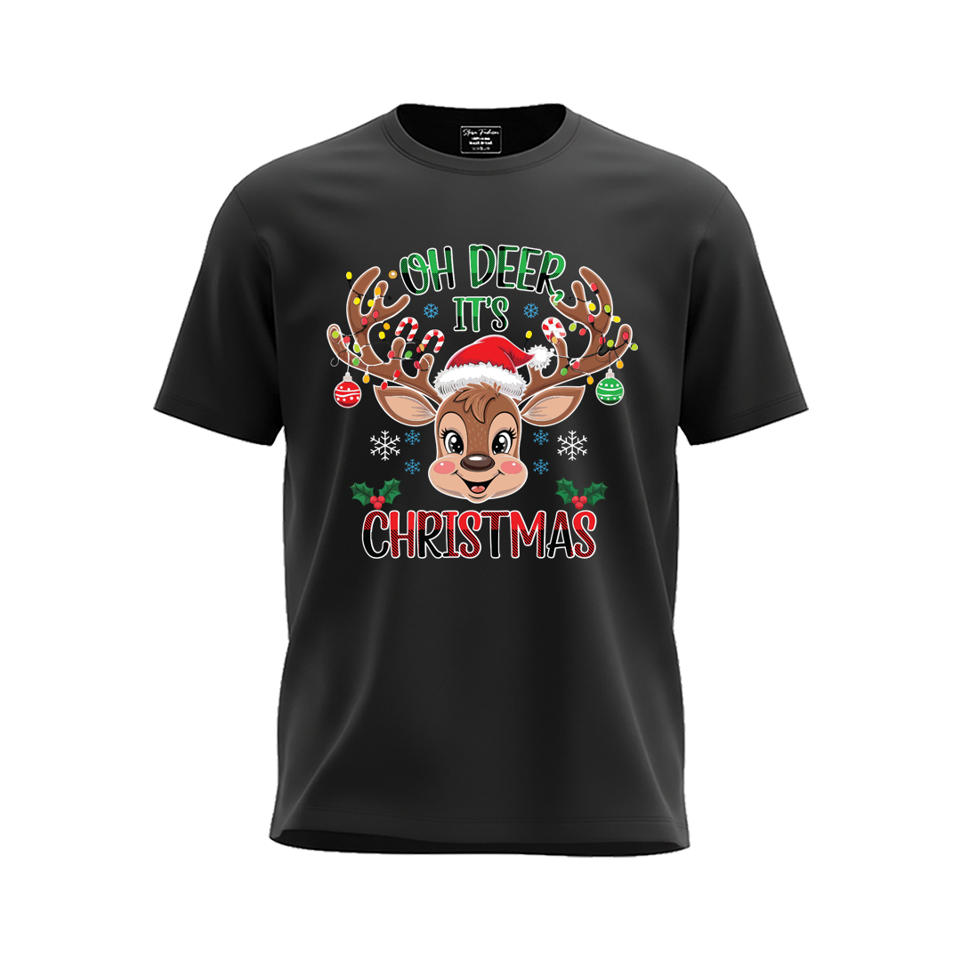 Personalized Christmas Family Outfit - Mom, Dad  Kids & Rompers Red Reindeer Graphic Tees