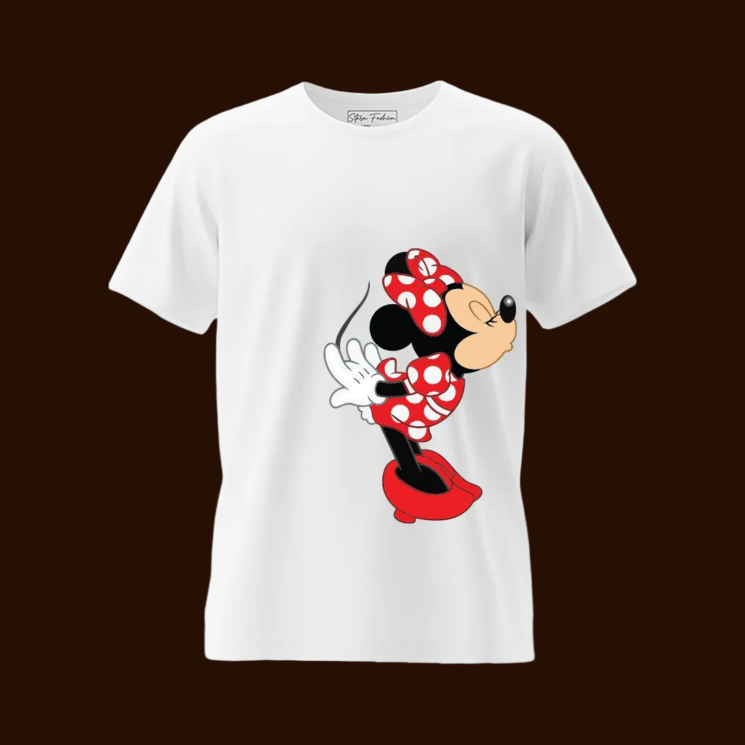 Disney Mickey and Minnie Mouse Kissing Couples T-Shirts - Matching Valentine’s Day Tees for Him and Her - White Cotton Graphic Tees