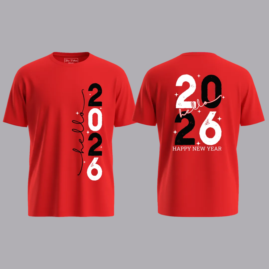 Hello 2026 Family Matching New Year's Eve Shirts - Matching T-shirts for Romper, Kids & Adults - 2026 New Year Party Family Reunion Tees