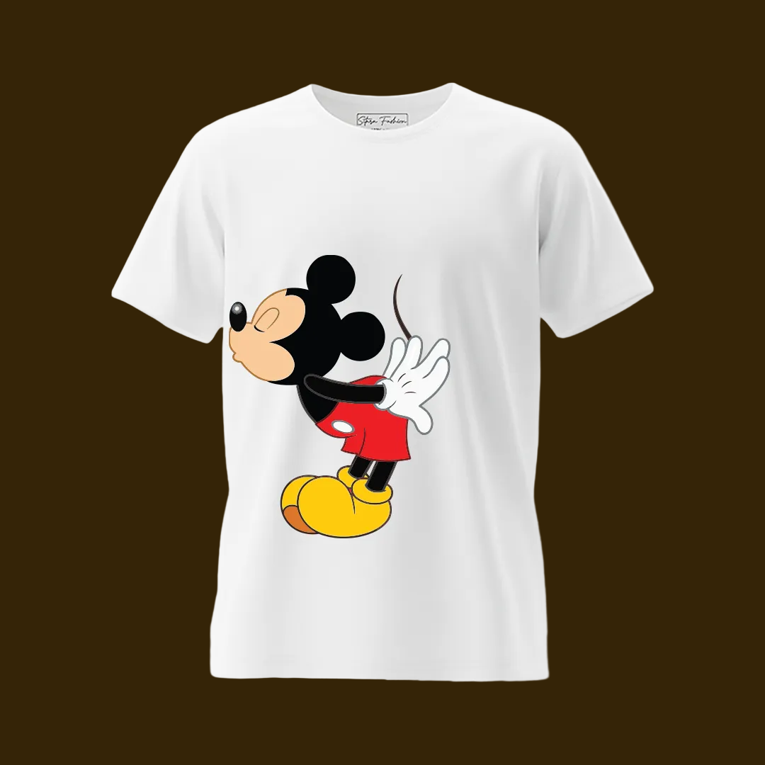 Disney Mickey and Minnie Mouse Kissing Couples T-Shirts - Matching Valentine’s Day Tees for Him and Her - White Cotton Graphic Tees