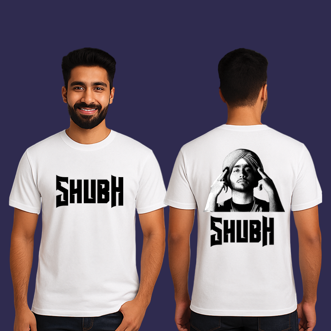 Shubh T-Shirt | Punjabi Singer Graphic Tee | White Oversized Streetwear T-Shirt | Concert & Casual Wear
