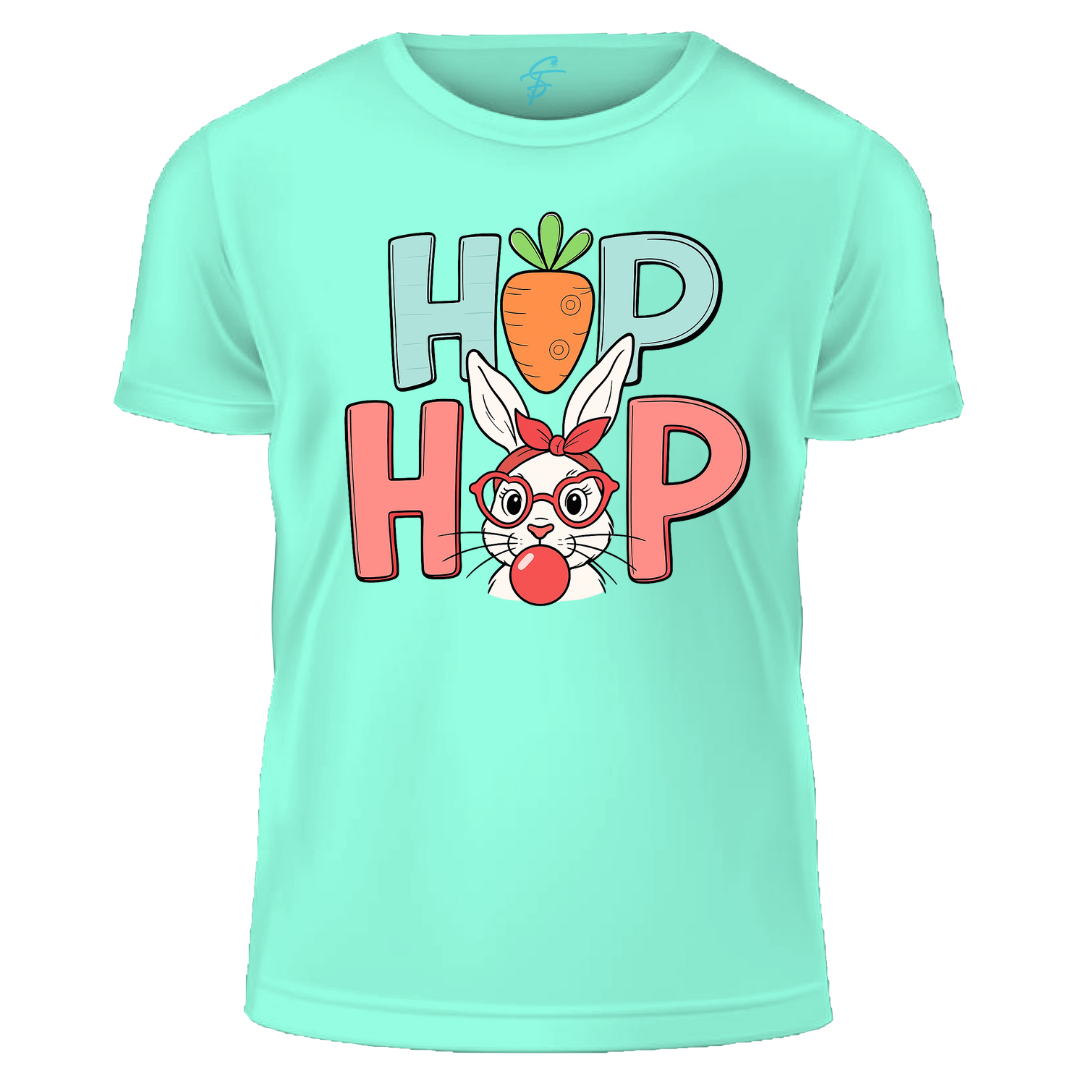Easter Bunny Graphic T-Shirt, Hip Hop Design, 100% Cotton, Short Sleeve