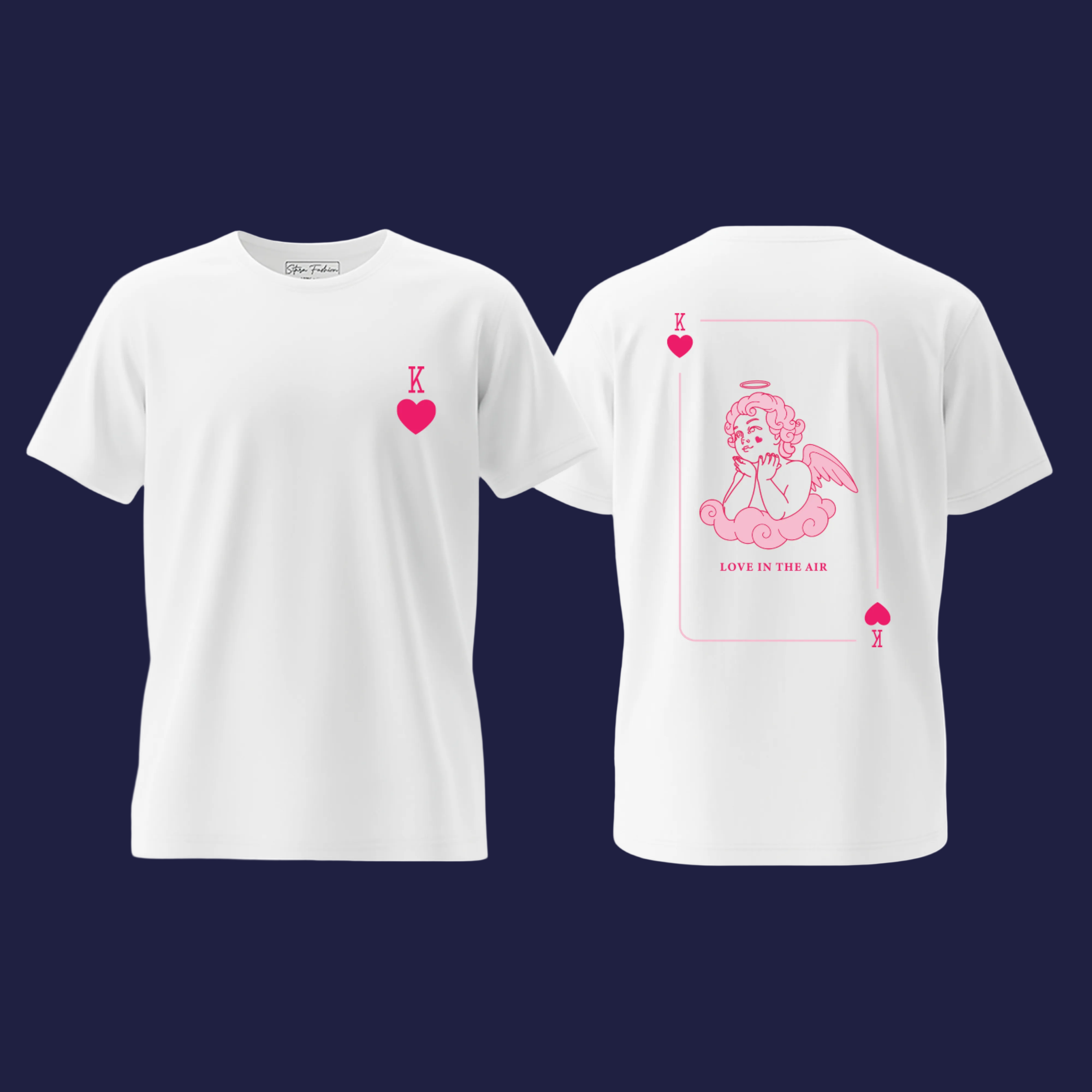 Aesthetic Pink Cupid Playing Card T-Shirts – Valentine Season Streetwear