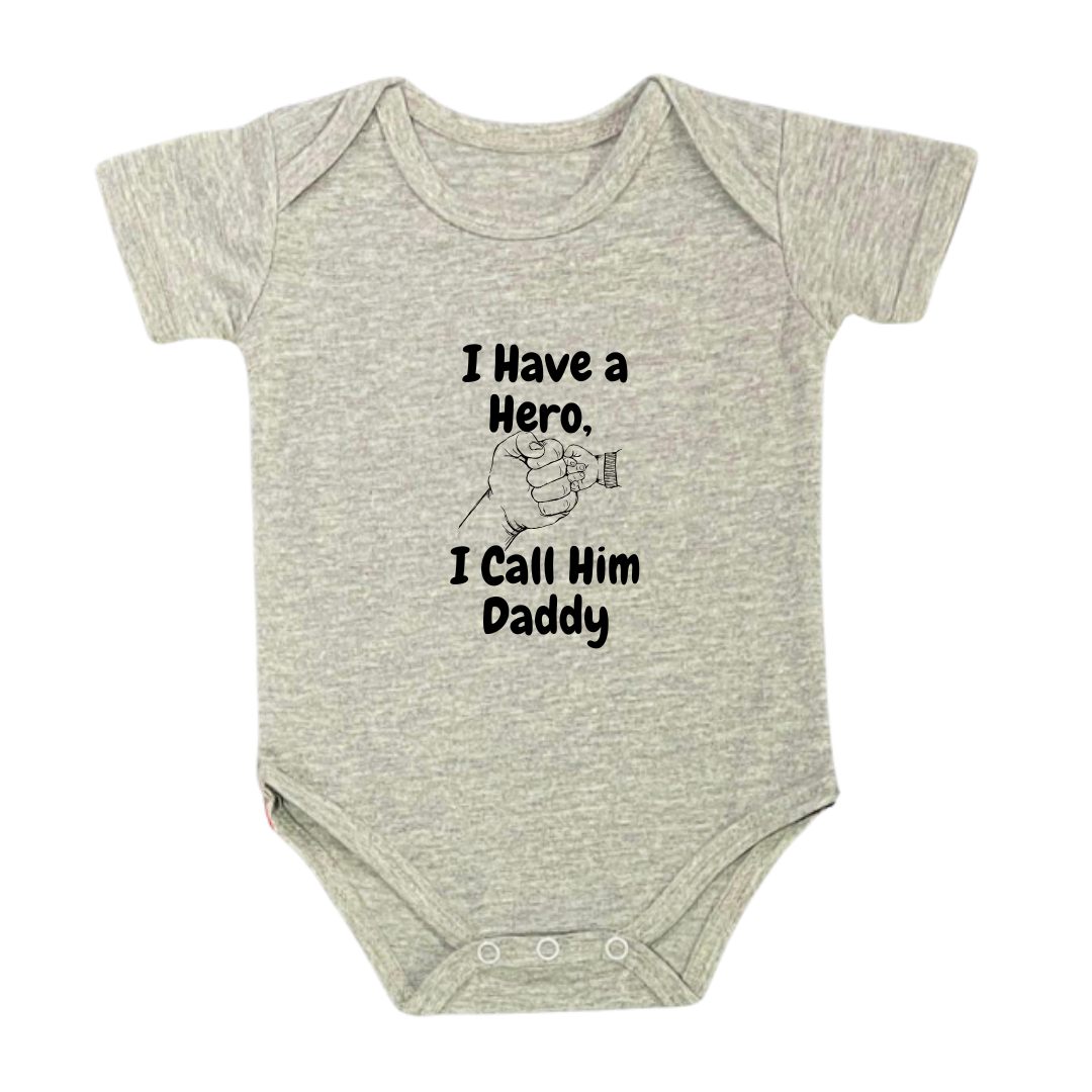 Baby Bodysuit Romper with 'I Have a Hero, I Call Him Daddy' Design