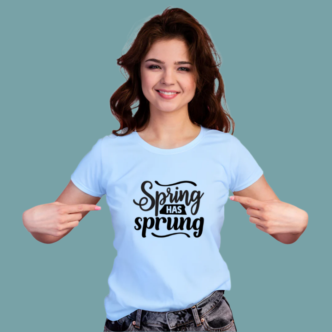 Spring Has Sprung Seasonal T-Shirt, 100% Cotton, Women's T-Shirt Short Sleeve