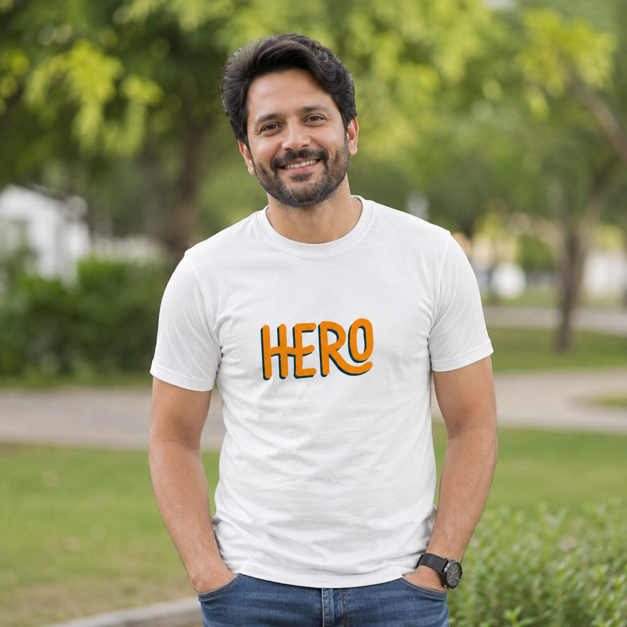 Hero Dad Father's Day Graphic Printed T-Shirt for Men | Premium Cotton Round Neck Tee