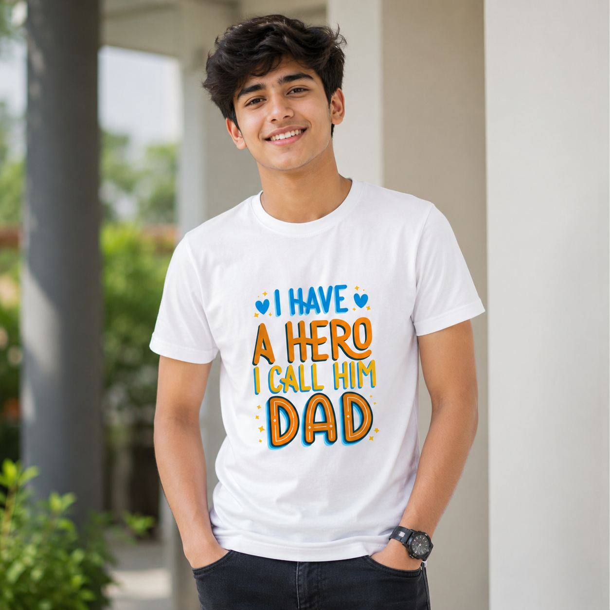Hero Dad Father's Day Graphic Printed T-Shirt for Men | Premium Cotton Round Neck Tee