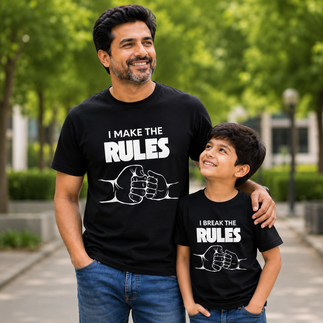 I Break The Rules Kids T-Shirt | Funny Father Son Matching Graphic Tee