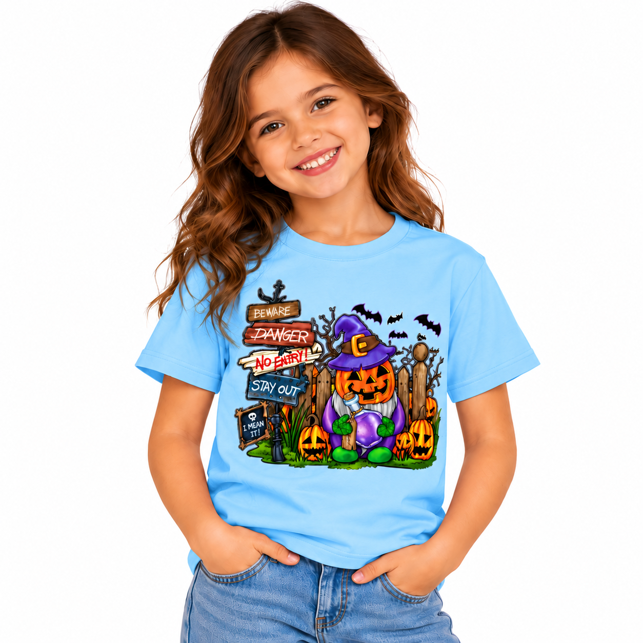 Halloween Graphic T-Shirt for Men, Women & Kids – Unisex Pumpkin Witch Halloween Tee | Multiple Colors