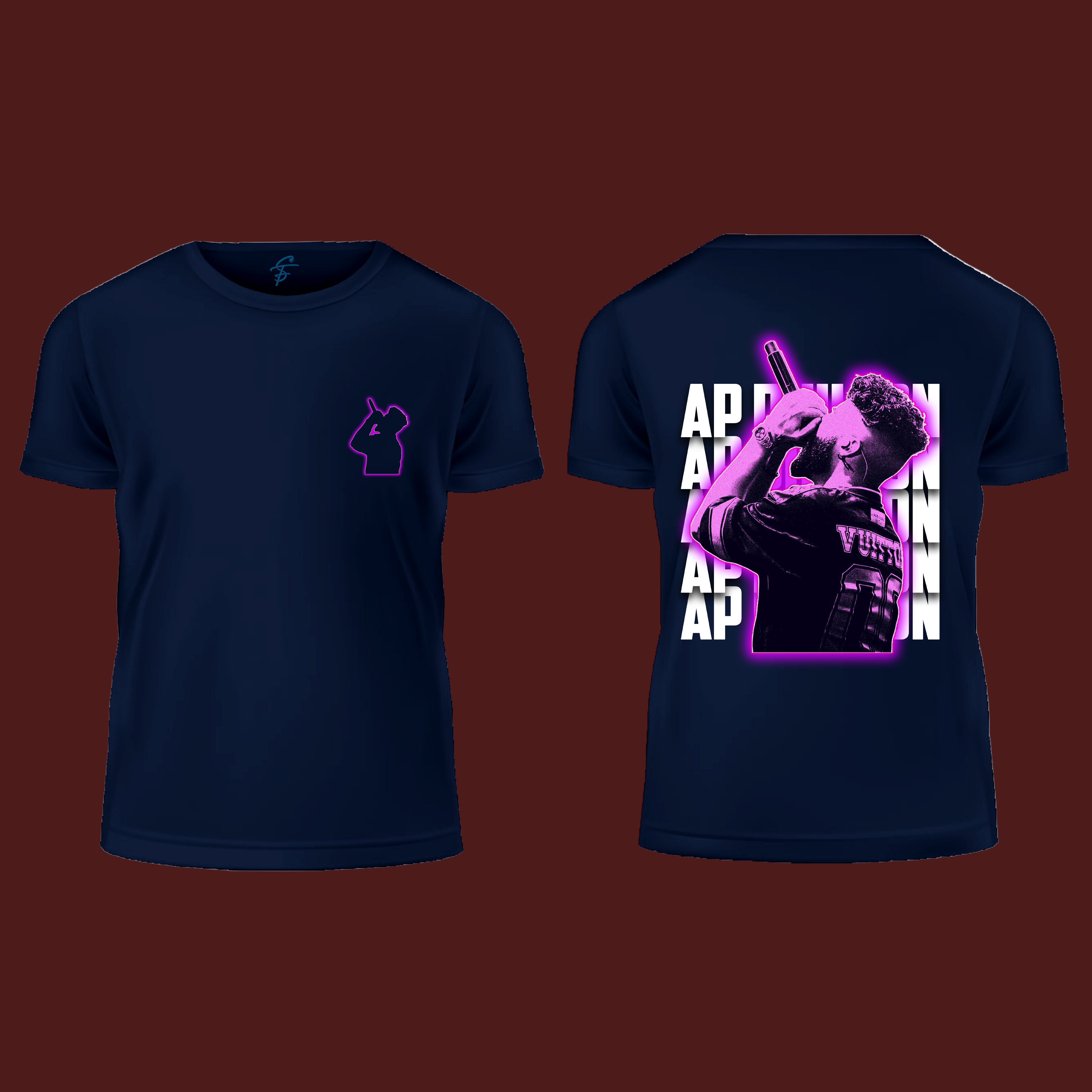 Ap Dhillon With Pink Glow , T-Shirt, 100% Cotton