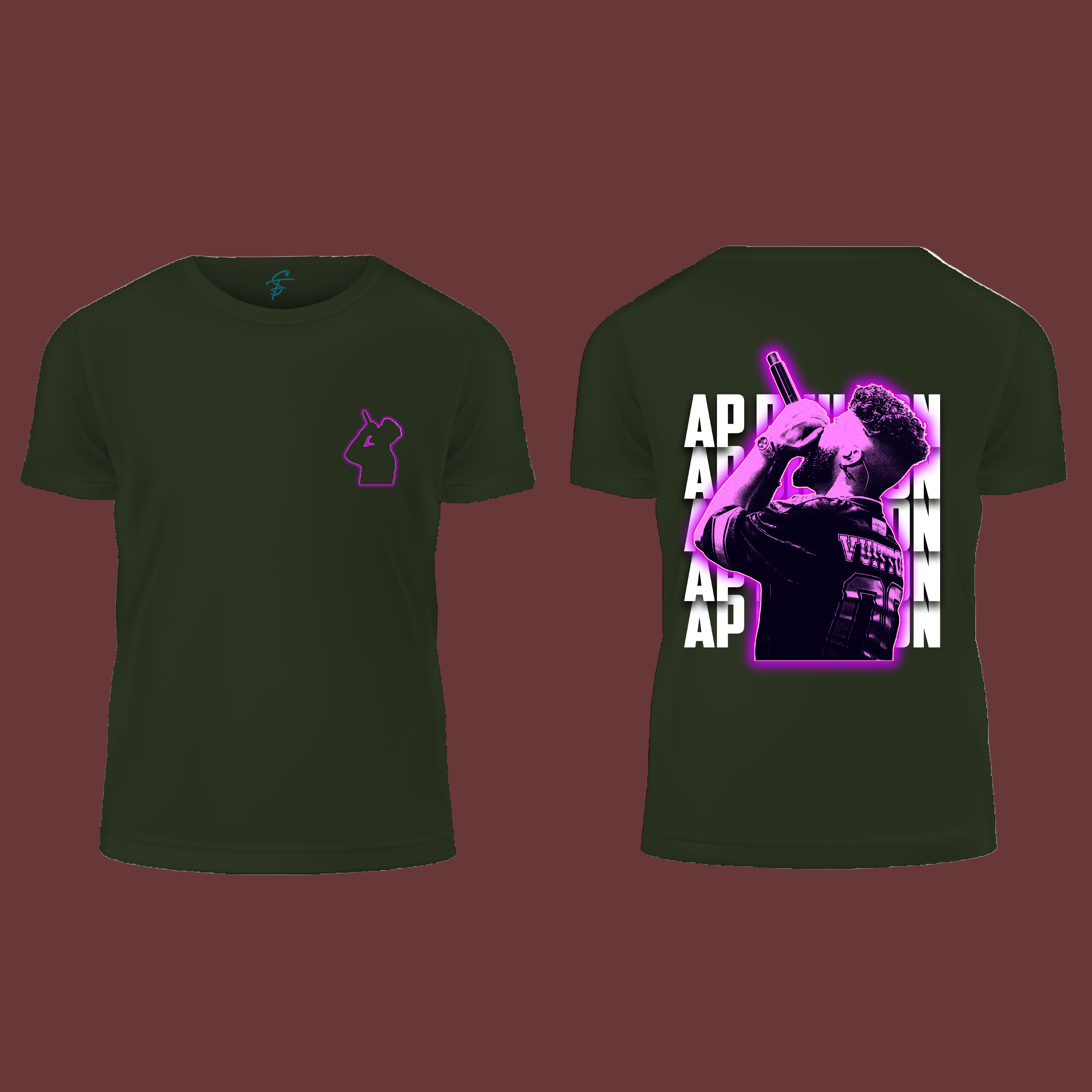 Ap Dhillon With Pink Glow , T-Shirt, 100% Cotton