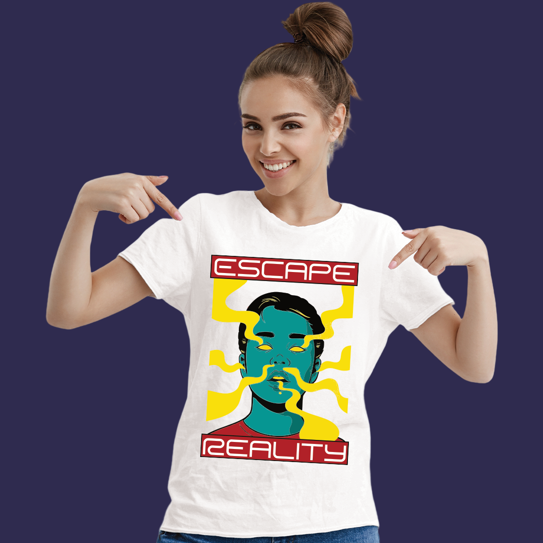 Escape Reality Tee: Mind-Bending Graphic T-Shirt, 100% COTTON