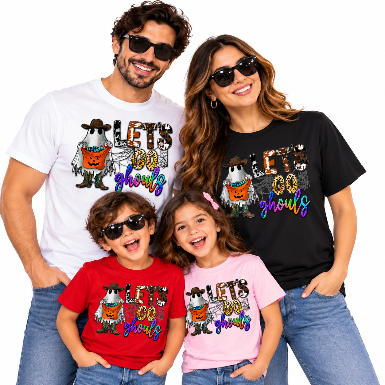 Halloween Graphic T-Shirt for Men and Women, Let’s Go Ghouls Print, Cotton, Regular Fit, Round Neck, Short Sleeve