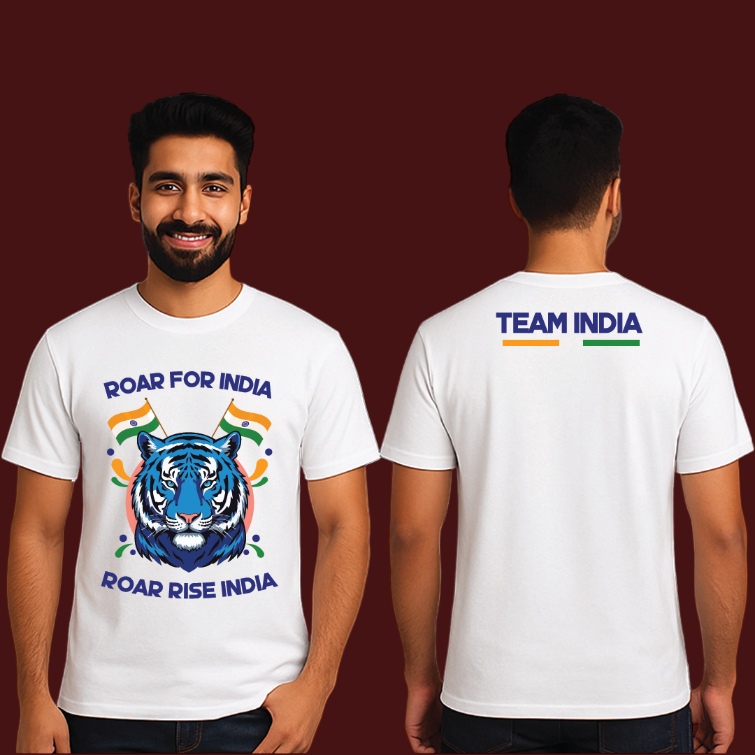 Roar for India, T-Shirt, 100% Cotton