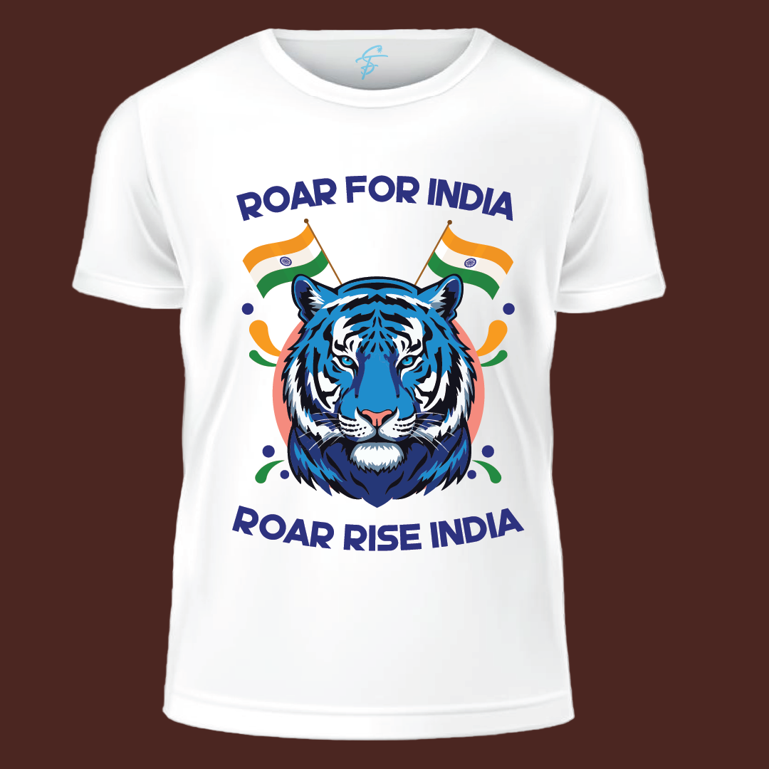 Roar for India, T-Shirt, 100% Cotton