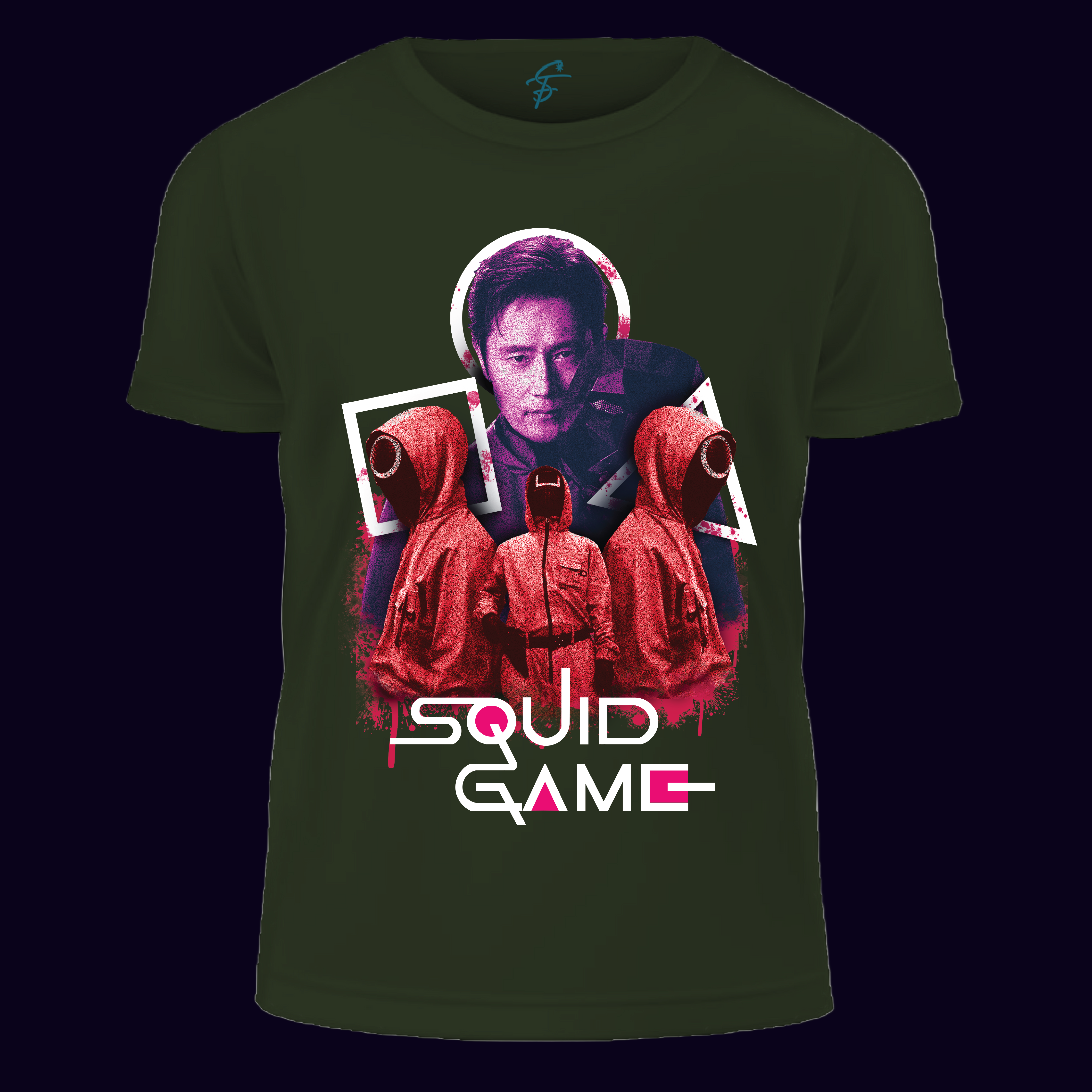 Squid Game : Iconic Red Guard & Frontman Tee, 100% COTTON