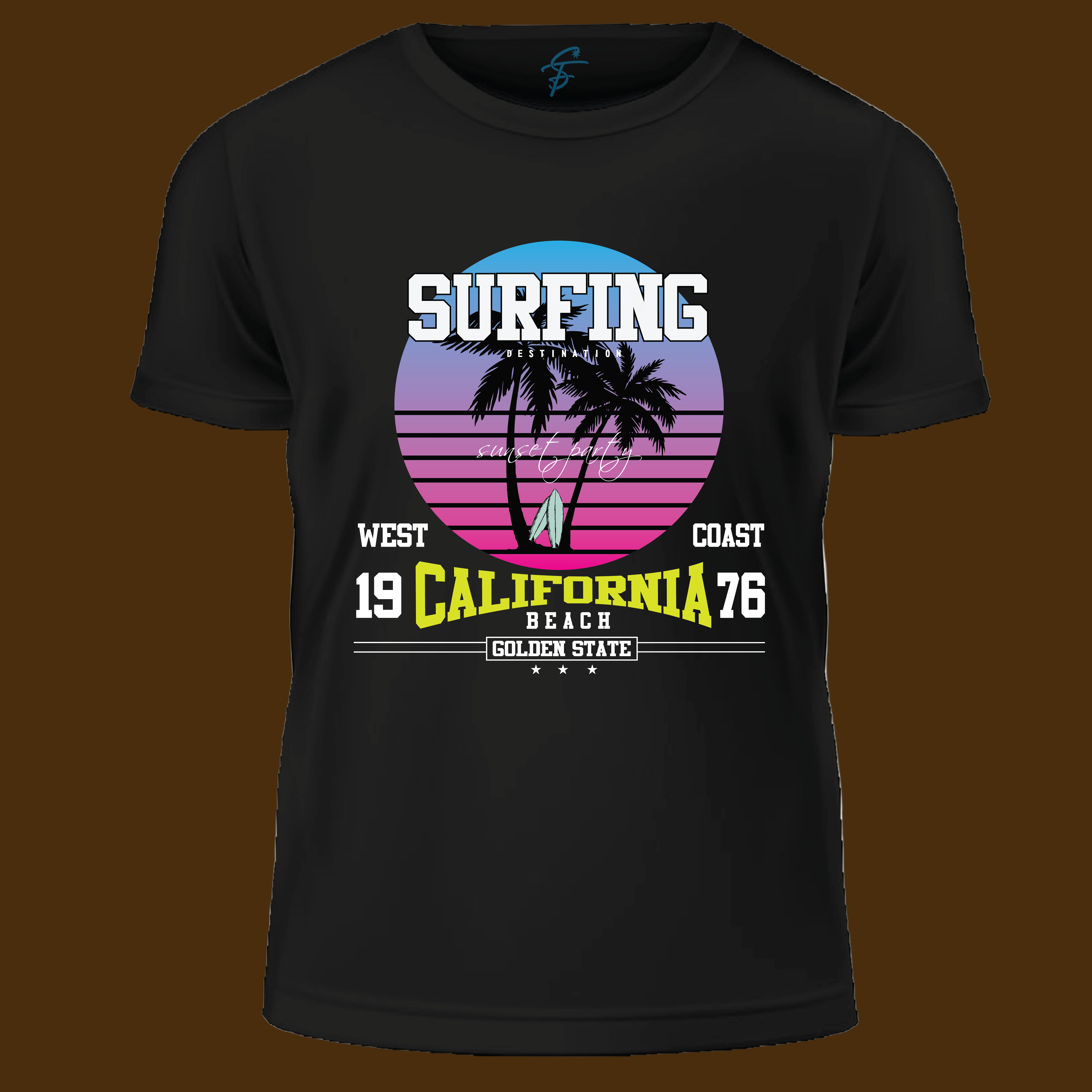 Retro California Surf Tee: Vintage Beach Vibes & Golden State Style