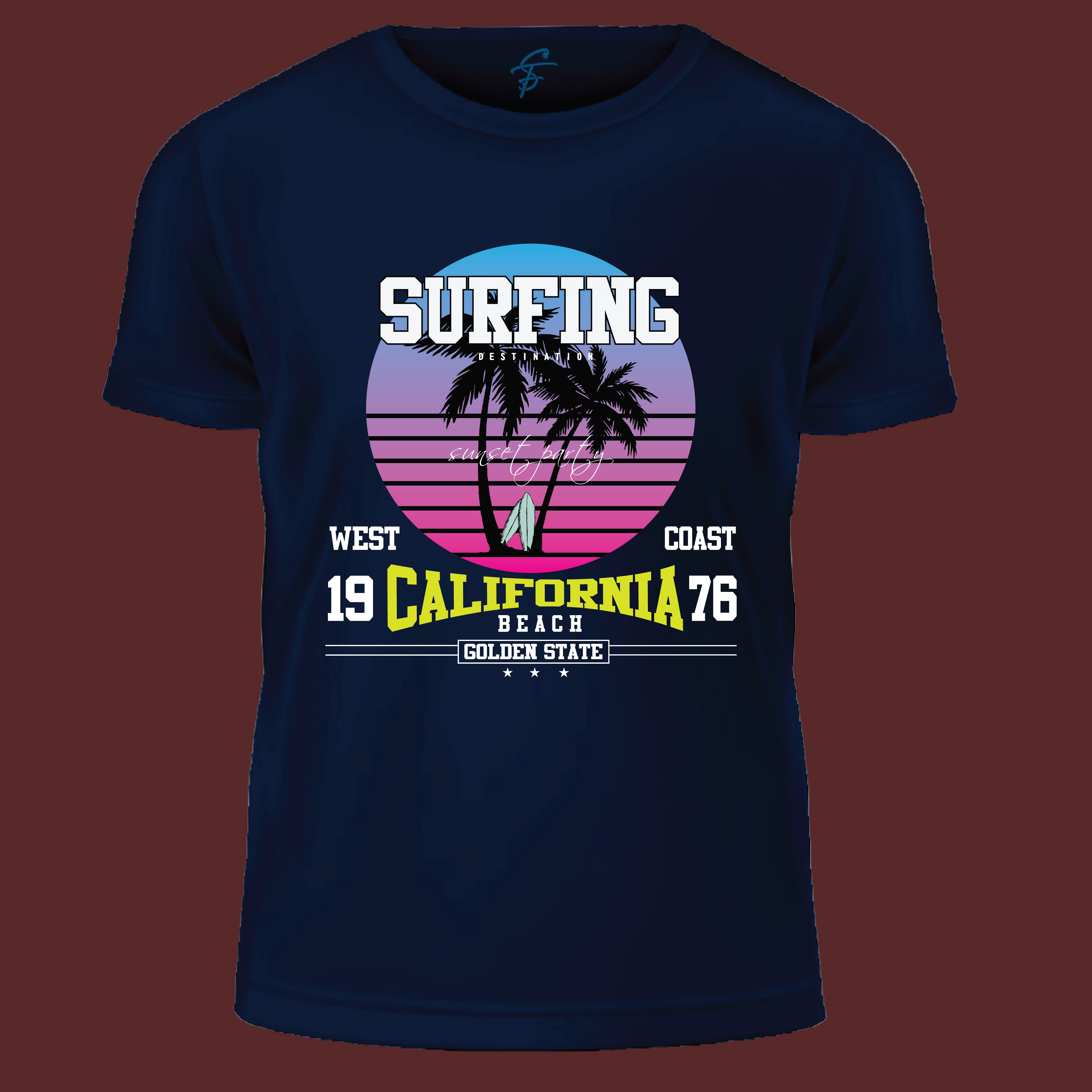 Retro California Surf Tee: Vintage Beach Vibes & Golden State Style