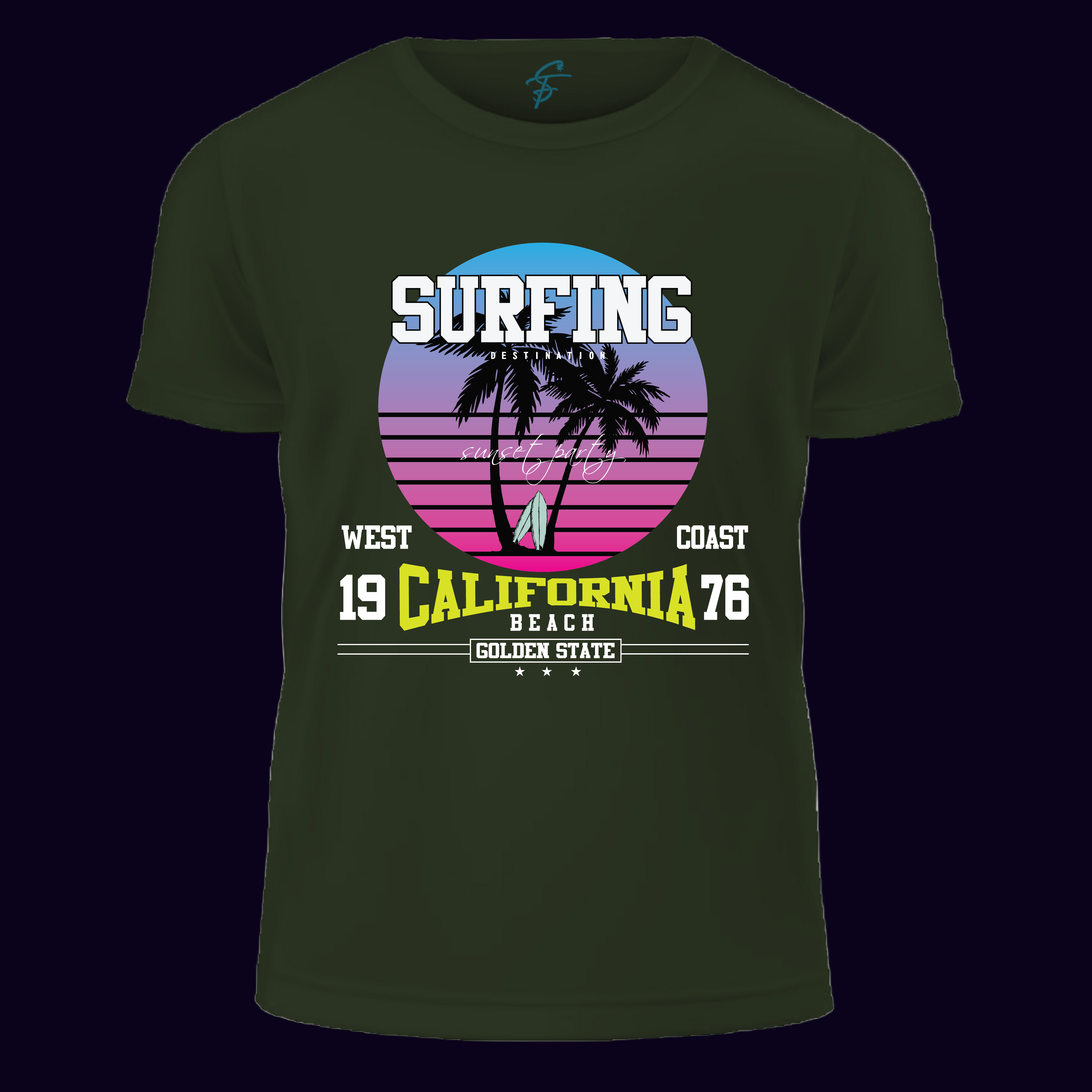 Retro California Surf Tee: Vintage Beach Vibes & Golden State Style